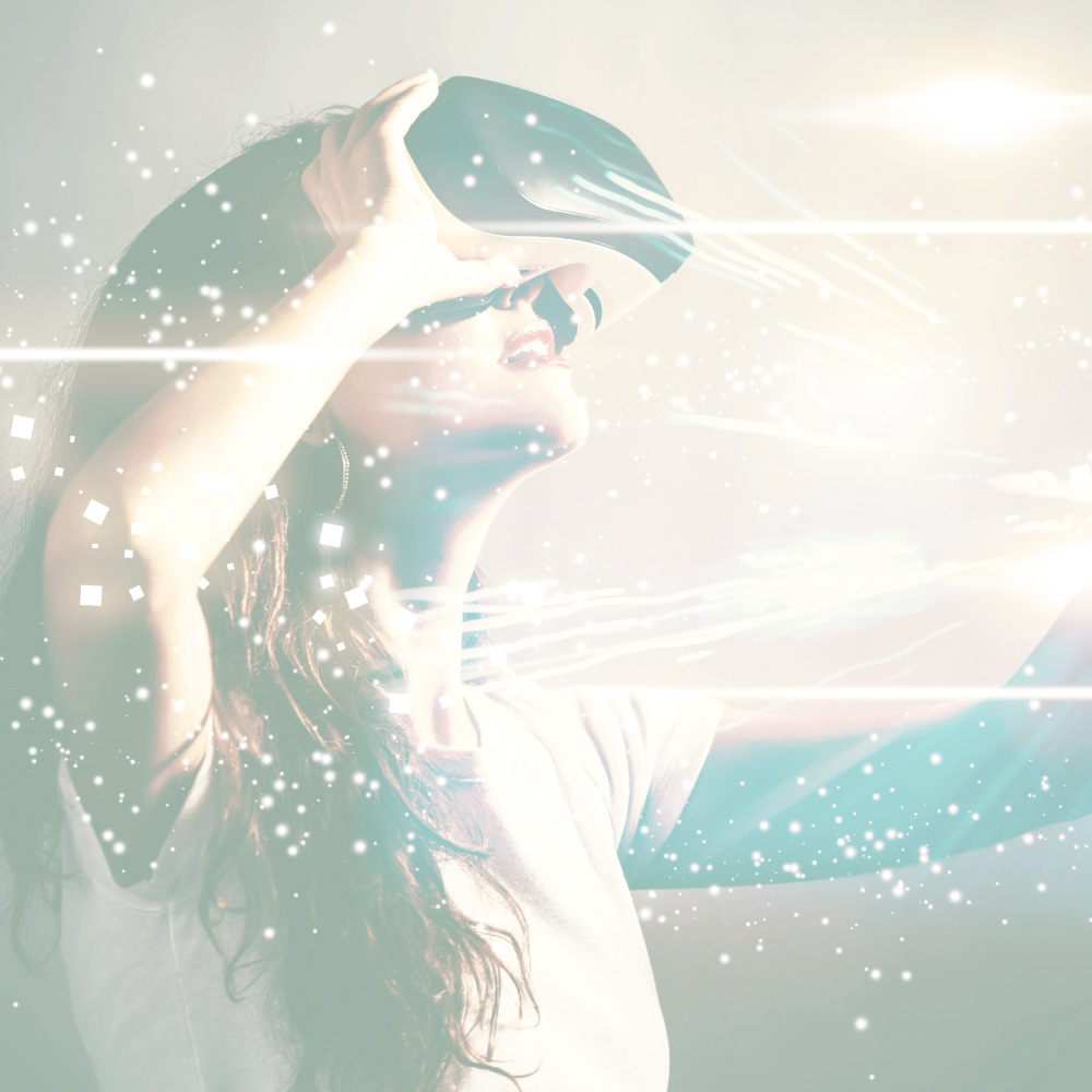 Man wearing a VR headset representing internal deployment